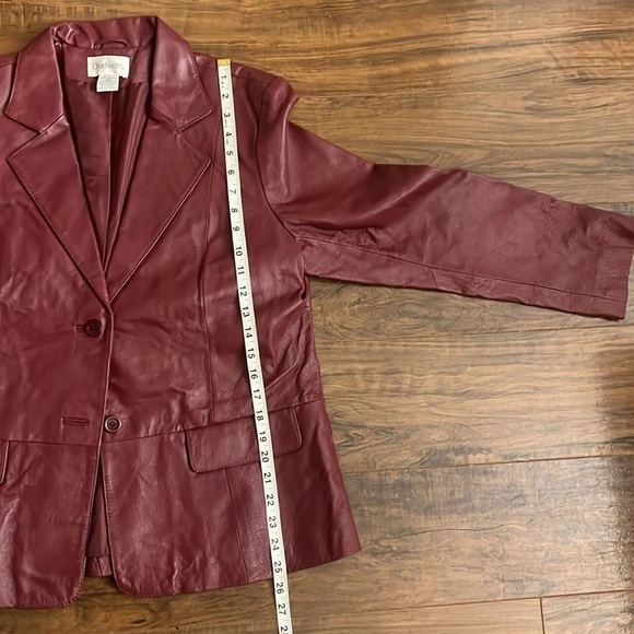 Chadwick’s Red 100% Genuine Leather Plus Size Jacket, Sz. 14P. - Picture 14 of 15